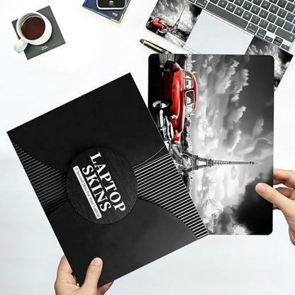 Universal Laptop Skin Sticker with 2 Wrist Pad Decals, 3-Piece Removable Vinyl Laptop Cover, Paris Eiffel Tower Waterproof Anti-Scratch, Easy-Trim Fit for 13.3" 14" 15.6" Laptops - color: Paris Eiffel Tower