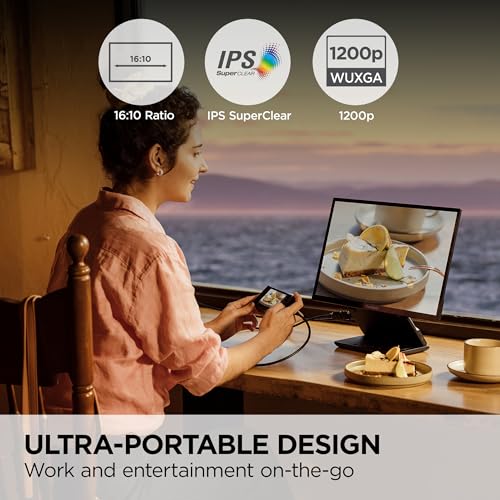 ViewSonic VP1656 15.6 Inch 1200p ColorPro Monitor, IPS Display with Pantone Validated Color Accuracy for Immersive Second Screen Productivity, Advanced Ergonomics, 40W USB-C, and Micro HDMI Inputs - style: 15.6-Inch