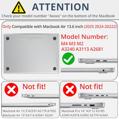 AKIT Compatible with MacBook Air 13 inch Case M5 2026 2025-2022 M4 M3 M2 A3449 A3240 A3113 A2681, Sparkle Pearly-Lustre Design Hard Shell Case&Screen Protector&Keyboard Cover, Shiny Pearl - color: Shiny Pearl