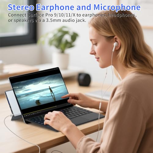 Surface Pro 11 Accessories Docking Station with Dual 4K@60Hz HDMI, USB-C Thunerbolt 4 (Display+Data+100W Charging), 2 USB 3.0, SD/TF, 3.5mm Mic, USB C Hub Adapter for Surface Pro 11/10/9/X - style: 8 in 1 Dock for Surface Pro 11/10/9/X