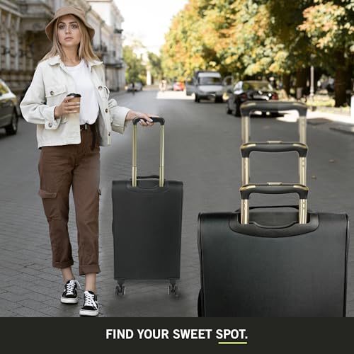 Kenneth Cole REACTION Chelsea Chevron Quilted Luggage, Black, 2-Piece Set (20"/28") - color: Black, size: 2-Piece Set (20"/28")
