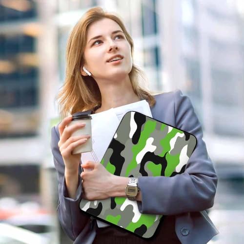 Laptop Sleeve Bag 15.4 15.6 Inch,Camouflage Skin Camo Green White Black Protective Polyester Computer Cases Laptop Cover Briefcase Bag Tablet Travel Cover - color: LPS-030
