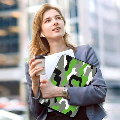 Laptop Sleeve Bag 15.4 15.6 Inch,Camouflage Skin Camo Green White Black Protective Polyester Computer Cases Laptop Cover Briefcase Bag Tablet Travel Cover - color: LPS-030