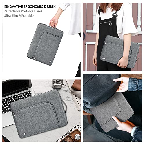 KCY Laptop Sleeve Case 15.6 Inch, Slim Waterproof Computer Cover Bag Compatible with MacBook Air 15 M3/M4, MacBook Pro 15/16, 15-16 “ Hp Lenovo Dell Acer Asus Notebook, Grey - color: Grey, size: 15-16 Inch(39x29x2.5cm)