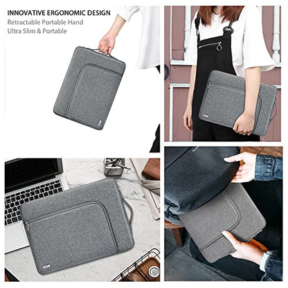 KCY Laptop Sleeve Case 15.6 Inch, Slim Waterproof Computer Cover Bag Compatible with MacBook Air 15 M3/M4, MacBook Pro 15/16, 15-16 “ Hp Lenovo Dell Acer Asus Notebook, Grey - color: Grey, size: 15-16 Inch(39x29x2.5cm)
