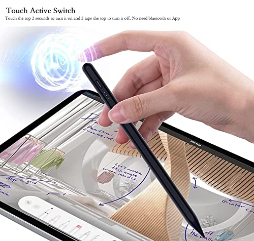 TaIYanG iPad Stylus Pen for iPad 2018-2026, Palm Rejection, Fast Charging | Tilt Sensitivity, for iPad Pencil A16 /10/9/8/7/6, Pro 11/13" (M5/M4),Air M4/M3/M2/5th/4th, Pro 11/12.9", Mini 6/5, Black - color: Black