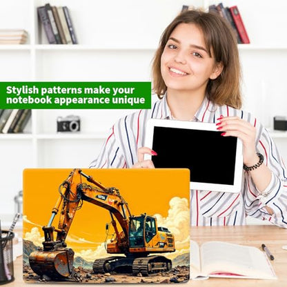 Laptop Skin Sticker Decal, Universal Protective Cover Fit 12 13 14 15.6 Inch Notebook, Reusable Water-Resistant Vinyl Decal w/ 2 Wrist Pads for Business Travel Office, Excavator Sunset - color: Excavator Sunset