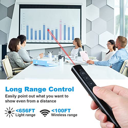 (2 Units) Wireless Presenter Remote, Presentation Clicker with Hyperlink & Volume Remote Control PowerPoint Office Presentation Clicker for Keynote/PPT/Mac/PC/Laptop - style: 2 Units