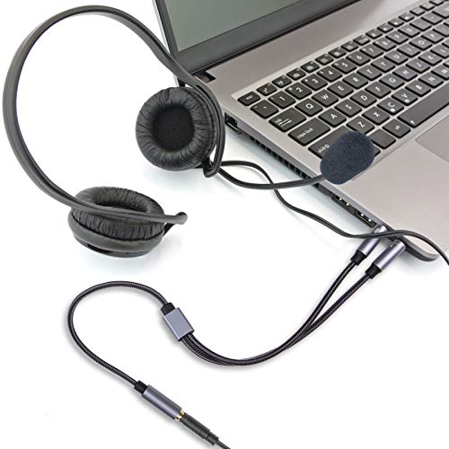 PC Splitter Cable for HyperX Cloud II, Alpha, Stinger, Core & Astro A10 A40 | 12-Inch Audio Y-Adapter for Turtle Beach Recon 70, SteelSeries and Sennheiser Game Headphones