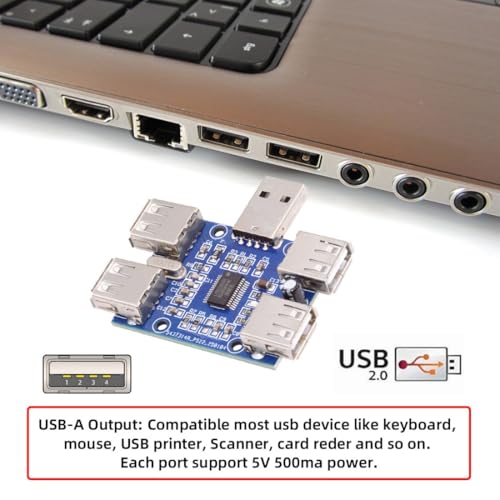 ChenYang 4 Port USB 2.0 HUB,USB A 1 to 4 USB 2.0 Splitter Port Multiplier Expansion Adapter for Laptop/Flash Drive/Keyborad/Mouse - style: USB-A 1-to-4 USB-A