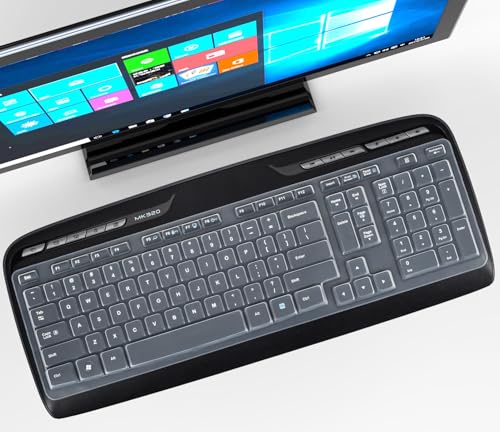 Keyboard Cover Compatible with Logitech MK320 MK330 K330 MK335 Wireless Desktop Keyboard, Logitech MK320-YR002/Y-R0009 Keyboard Protector Skin-Clear - color: Clear, size: MK320/MK330/K330/MK335