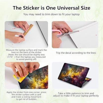 Laptop Skin Sticker Decal, Universal Reusable Vinyl Laptop Cover for 12" 13" 13.3" 14" 15" 15.4" 15.6" Notebook PC, Waterproof Scratch-Resistant with 2 Wrist Pads, Easy to Apply & Remove,Galaxy Art - color: Galaxy Art