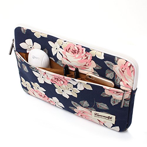 Canvaslife White Rose Patten Laptop Sleeve 14 inch 14.0 inch Laptop case Bag - color: White Rose, size: 14 inch / 14.0 inch