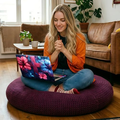 Hibiscus Cross Bloom Universal Laptop Skin Sticker 3PCS, Protective Decal Trim-to-Fit 11.6" 13.3" 14" 15.6" Laptop Vinyl Cover, Removable Anti-Scratch Computer Decal Protector - color: Hibiscus Cross Bloom