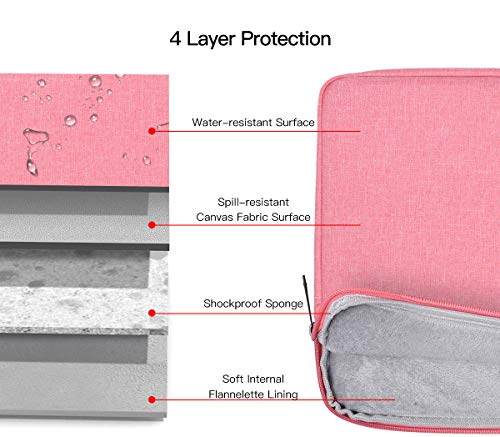 Laptop Case 13.3 inch, 13 inch Laptop Sleeve Compatible with HP Acer ASUS, Dell Latitude, Waterproof Carrying Case with Pockets&Handle, Pink - color: Pink, size: 13.3-13.6 Inch