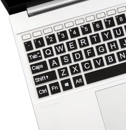 Keyboard Cover for HP 15.6 Laptop 15-fc 15-fd Series, HP Pavilion 15-eg 15-eh 15-er Series, HP 15-fc0093dx 15-fd0083wm 15t-fd000 15z-fc000 15-fd0213nr 15-fc0013od 15-fc0081nr 15t-eg300 - color: GradientBlack（Bigletters）