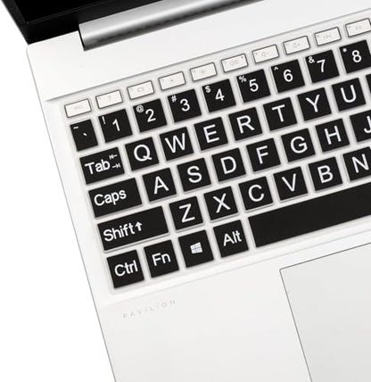 Keyboard Cover for HP 15.6 Laptop 15-fc 15-fd Series, HP Pavilion 15-eg 15-eh 15-er Series, HP 15-fc0093dx 15-fd0083wm 15t-fd000 15z-fc000 15-fd0213nr 15-fc0013od 15-fc0081nr 15t-eg300 - color: GradientBlack（Bigletters）