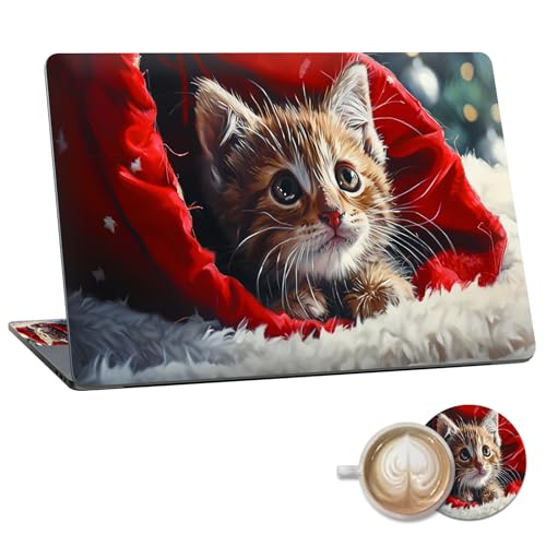 Laptop Skin Sticker Decal 15.6 Inch,12 13 13.3 14 15 15.6 in Laptop Netbook Skins for Notebook,Art Decal Removable Waterproof Scratch Resistant,Universal Vinyl Cover,Cute Cat Red - color: Cute Cat Red