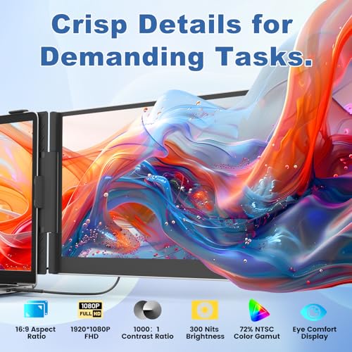 Teamgee 14” Laptop Screen Extender, FHD 1080P Portable Monitor, Ultra-Thin & Lightweight Second Display for Travel, Work, and Gaming, Plug & Play for Mac/Windows/Android/Dex - size: Dual 14" Ultra Slim