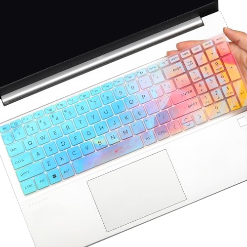 Keyboard Cover for HP 15.6" Laptop 15t 15z 15-fcxxxx 15-fdxxxx Series 2026 2025 2024, HP 15t-fd100/fd000 15-fd0083wm 15-fc0025dx 15-fc0093dx 15-fd0005dx fd0023dx, HP 250 255 G10 15.6 -Stylish Colorful - color: Colorful