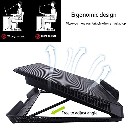 Cooling Pad Gaming Laptop Cooler - USB Powerful Laptop Cooling Pad with 6 Fans Quiet Slim, Light Weight Fits for 15.6-17Inch Notebook Very Silent