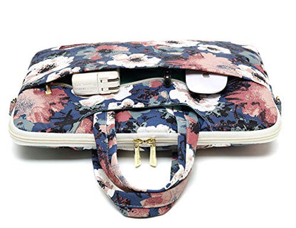 Camellia Pattern Laptop Shoulder Messenger Case Bag With 270 Degree Rebound Bubble Protection For Macbook Pro 15 and 15 inch-15.6 inch Laptop - color: ‎camellia(270 Cushioned)