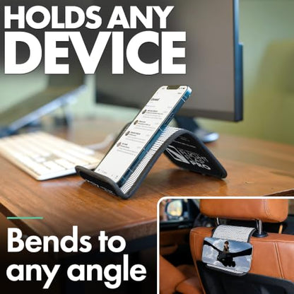 Airplane Phone Holder - Foldable Phone Stand for Plane Travel | Aluminum Build, 9 x 5 in. Mono Lines, Tabletop Mount Desk, Plane Tray Seat back, Treadmill, Fits iPhone Cell Phone - color: Mono Lines, size: Large