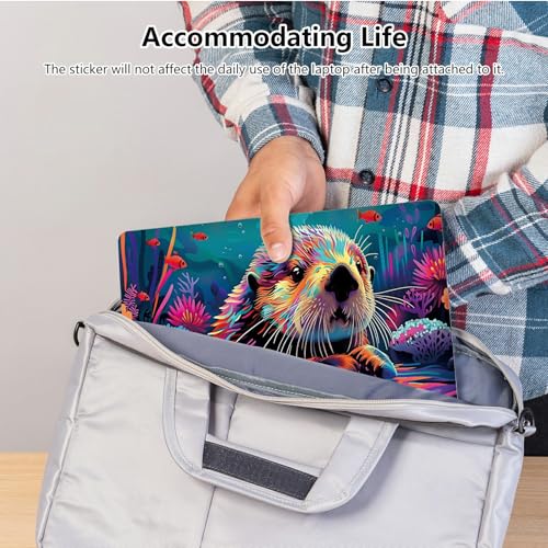 Universal Laptop Skin Sticker with 2 Wrist Pad Skins, Waterproof Scratch Resistant Vinyl Laptop Cover Decal, Cut to Fit for 11–15.6 Inch MacBook HP Dell Lenovo, Bank Beaver - color: Bank Beaver