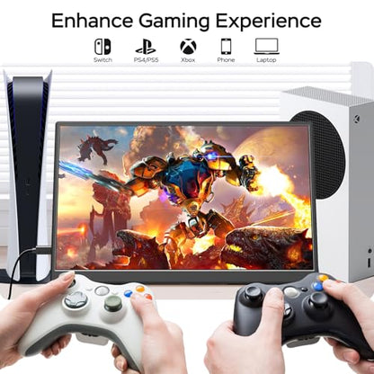 WGK 14 inch Portable Monitor 1200P FHD+ 100% sRGB Travel Display HDMI/USB-C Compatible with Laptops, Desktops, Phones, PS, Mac, Xbox, Switch, and Other Gaming Devices Includes Stand and Speakers VESA - size: 14 Inch 1200P