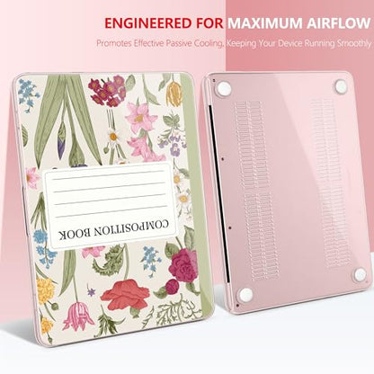 for MacBook Neo 13 Inch Case 2026 (Model A3404, A18 Pro chip), Stylish Pattern Protective Hard Shell with Screen Protector, Keyboard Cover & USB-C Adapter - Blush Composition Book - color: Blush Composition Book