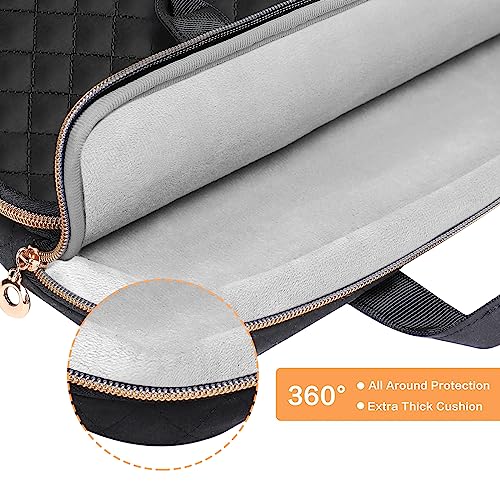 MOSISO 360 Protective Laptop Case 13.3 inch, 13-13.3 inch Laptop Sleeve | Compatible with MacBook Air/Pro 13/Pro 14,HP Dell ASUS Lenovo, Square Quilted Bag with 2 Pockets&Handle&Belt, Black - color: Black, size: 13.3 inch