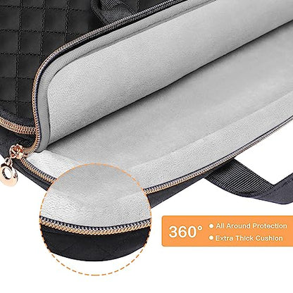 MOSISO 360 Protective Laptop Case 13.3 inch, 13-13.3 inch Laptop Sleeve | Compatible with MacBook Air/Pro 13/Pro 14,HP Dell ASUS Lenovo, Square Quilted Bag with 2 Pockets&Handle&Belt, Black - color: Black, size: 13.3 inch