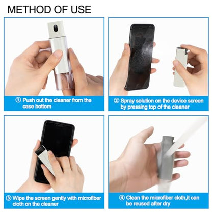 walrfid Car Screen Cleaner Spray for Phone iPad Laptop Car Display - Cream | Electronic Touchscreen Cleaner Mist Cleaning Brush Kit for iPhone, MacBook, Tablet, PC, Computer, Monitor, LCD, Eyeglasses - color: Cream
