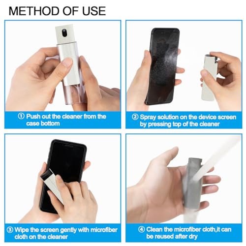 walrfid Car Screen Cleaner Spray for Phone iPad Laptop Car Display - Cream | Electronic Touchscreen Cleaner Mist Cleaning Brush Kit for iPhone, MacBook, Tablet, PC, Computer, Monitor, LCD, Eyeglasses - color: Cream