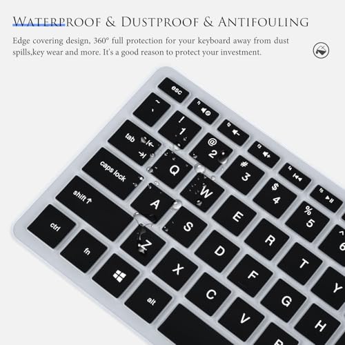 CASEDAO Keyboard Cover Skin for HP Pavilion 27" All in One Desktop xa0055ng/xa0050/xa0080/xa0014/0370Nd/0010Na/0076Hk, HP Pavilion Wireless Keyboard Combo 800, HP Pavilion 23.8 24 inch Desktop-Black