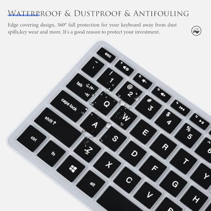 CASEDAO Keyboard Cover Skin for HP Pavilion 27" All in One Desktop xa0055ng/xa0050/xa0080/xa0014/0370Nd/0010Na/0076Hk, HP Pavilion Wireless Keyboard Combo 800, HP Pavilion 23.8 24 inch Desktop-Black