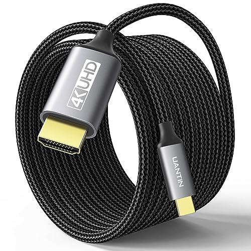 UANTIN USB C to HDMI Cable 10Ft for Home Office 4K High-Speed | USBC to HDMI Cord [Thunderbolt 3/4/5 Compatible] with MacBook Neo, Galaxy S9 to S25, iPhone 17 Pro/Max, iPad Pro, Surface - size: 10FT, style: 1 Pack