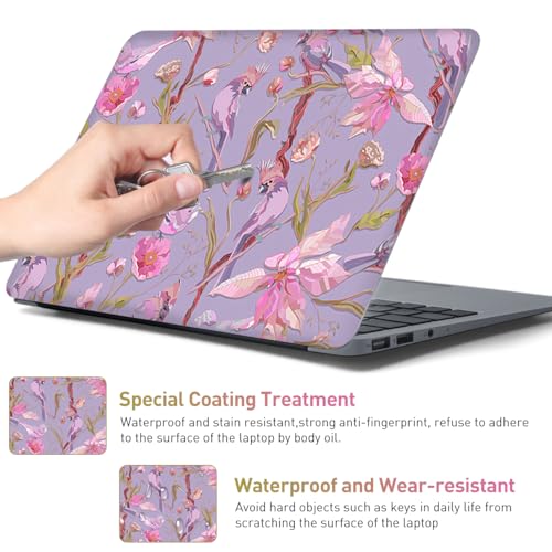 12 12.1 13 13.3 14 15.4 15.6 Inch Laptop Skin Decal, Laptop Skins Stickers Decals for Notebook PC, Universal Reusable Vinyl Laptop Cover Sticker, Waterproof Art Protector I Purple Bird Cute - color: Purple Bird Cute