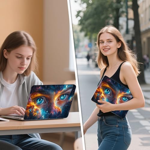 Universal Laptop Skin Sticker Decal, 12"-15.6" Aesthetic Vinyl Wrap, Cosmic Eyes Galaxy Waterproof Notebook Cover Art Protector for MacBook HP Dell Lenovo, Fits 13" 14" 15" 15.6" - color: Cosmic Eyes Galaxy