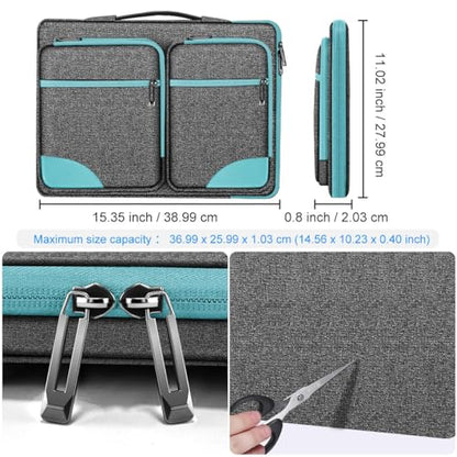 Hseok Laptop Case 15 15.6 16 inch Sleeve with Handle and Hidden Straps,Compatible with MacBook Neo 16",MacBook Pro Air 16" 15", 360°Protective PC Briefcase with 4 Pockets for Accessories,Sapphire - color: Sapphire