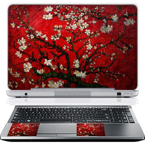 14 Inch Laptop Skin Sticker Cover Premium Sticker Cover Art Decal Decorative (Included 2 Wrist Pad Skins) - Cherry Blossom - color: Van Gogh Cherry Blossom, size: 14 Inch
