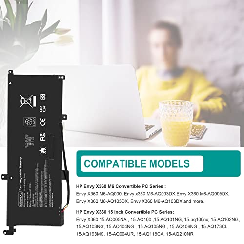 Fancy Buying MB04XL Battery for HP Envy X360 Convertible M6-AQ000 M6-AQ105DX M6-AQ003DX M6-AQ103DX M6-AR004DX 15-AQ 15-AQ005NA AQ101NG AQ015NR AQ273CL AQ173CL 15t-AQ200 843538-541 844204-850 - size: 9.53*3.58*0.28inch