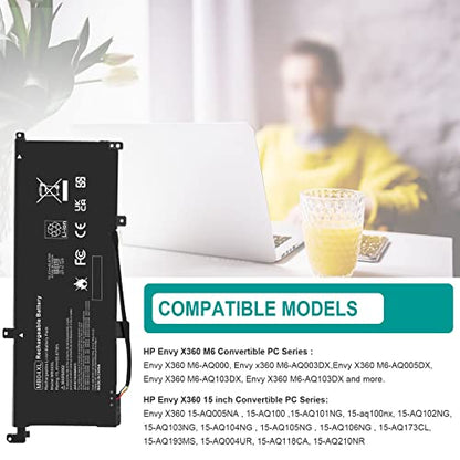 Fancy Buying MB04XL Battery for HP Envy X360 Convertible M6-AQ000 M6-AQ105DX M6-AQ003DX M6-AQ103DX M6-AR004DX 15-AQ 15-AQ005NA AQ101NG AQ015NR AQ273CL AQ173CL 15t-AQ200 843538-541 844204-850 - size: 9.53*3.58*0.28inch