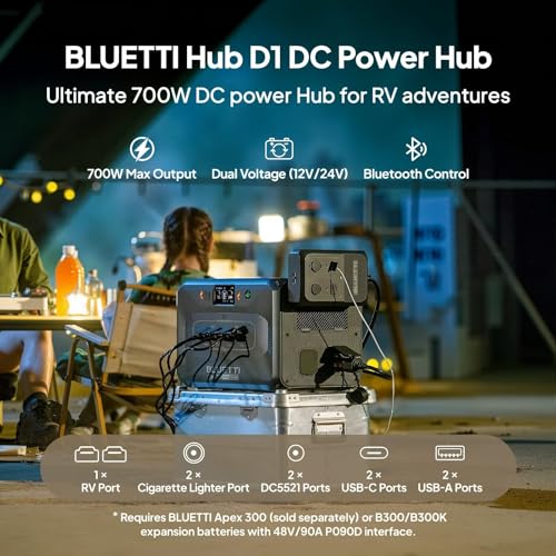 BLUETTI Apex 300 Portable Power Station with Hub D1, 2764.8Wh LFP Battery | Power Station with 6 3840W AC Outlets (7680W Surge), RV-Optimized DC Ports (50A Anderson), Ideal for Camping and RV Life - style: BLUETTI Apex 300+Hub D1