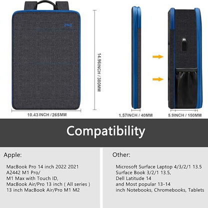 Slim & Expandable Laptop Backpack Water Resistant Backpack Travel Backpack Compatible with MacBook Air/Pro/Neo 13-14 inch, XPS 13/14, Surface 13.5" and Most 13-14 Notebooks，B01BL01 - color: B01bl01, size: 13"-14"