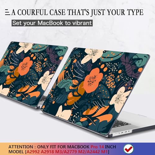 CISSOOK Compatible with MacBook Pro 14 inch Case 2026-2021 M5 M4 M3 M2 M1 | A3434 A3427 A3426 A3112 A3185 A3401 A2918 A2992 A2779 A2442, 5in1 Kit Hard Shell Case, Scratch Resistant, Little Flower - color: 14inch-Little Flower