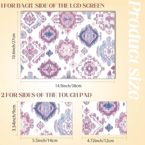 SUPERDANT Laptop Skin Stickers Laptops Cover Decals Notebook PC Computer Art Protector Universal Reusable Waterproof Vinyl Art Decal Fits 12-15.6 inch Pink Watercolor Style Tribal Pattern Purple White - color: Purple+white