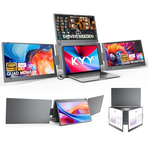 Laptop Screen Extender Monitor Portable, 15.6" Quad Portable Monitor X90G