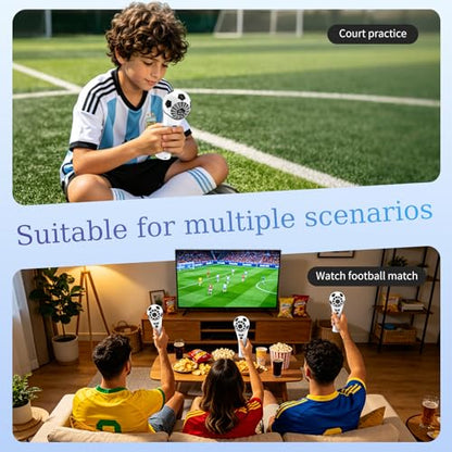 COO Soccer Shaped Handheld Fan, Rechargeable Mini Personal Fan | Portable Small Fan with 5 Speeds & USB Rechargeable Design, Lightweight Mini Fan for Soccer Games, Travel, Outdoor, Office - color: Black white