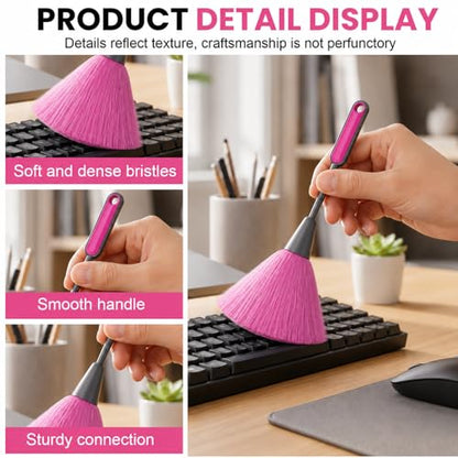 Keyboard Cleaning Brush Computer Cleaning Brush Portable Small Dust Brush for Keyboard Laptop Desk Electronics - color: Rose Red